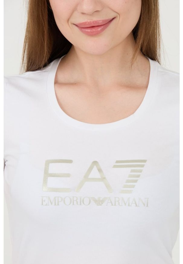 EA7 Emporio Armani - EA7 Biały damski t-shirt, Rozmiar M. Kolor: biały