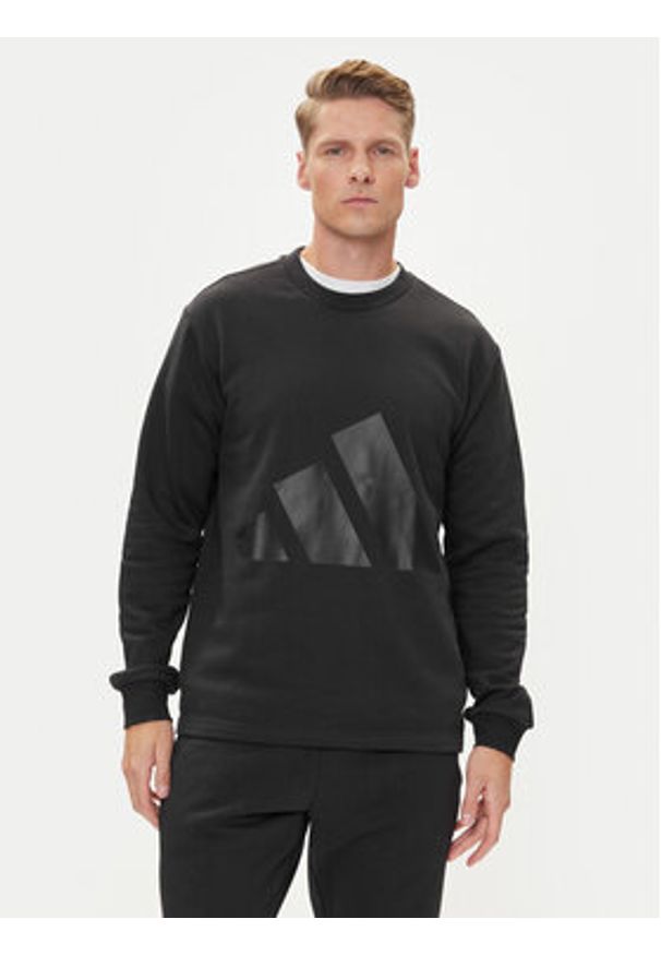 Adidas - adidas Dres Big Logo Fleece Colorblock JI8865 Czarny Regular Fit. Kolor: czarny. Materiał: syntetyk, bawełna