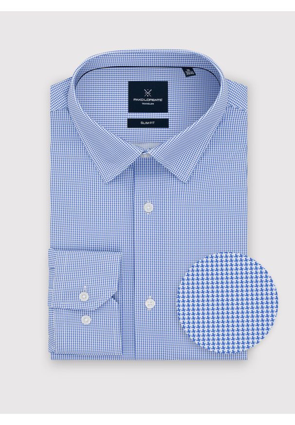 Pako Lorente - PAKO LORENTE - Dzianinowa koszula męska w pepitkę. Materiał: dzianina. Długość rękawa: długi rękaw. Długość: długie. Sezon: wiosna