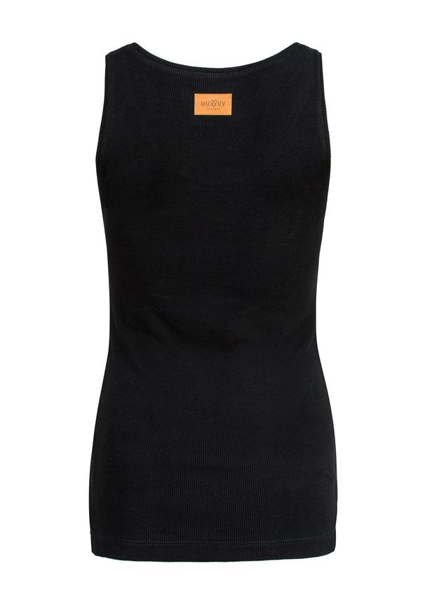 MUUV - Top Basic Rib. Kolor: czarny. Materiał: bawełna, prążkowany. Długość rękawa: na ramiączkach