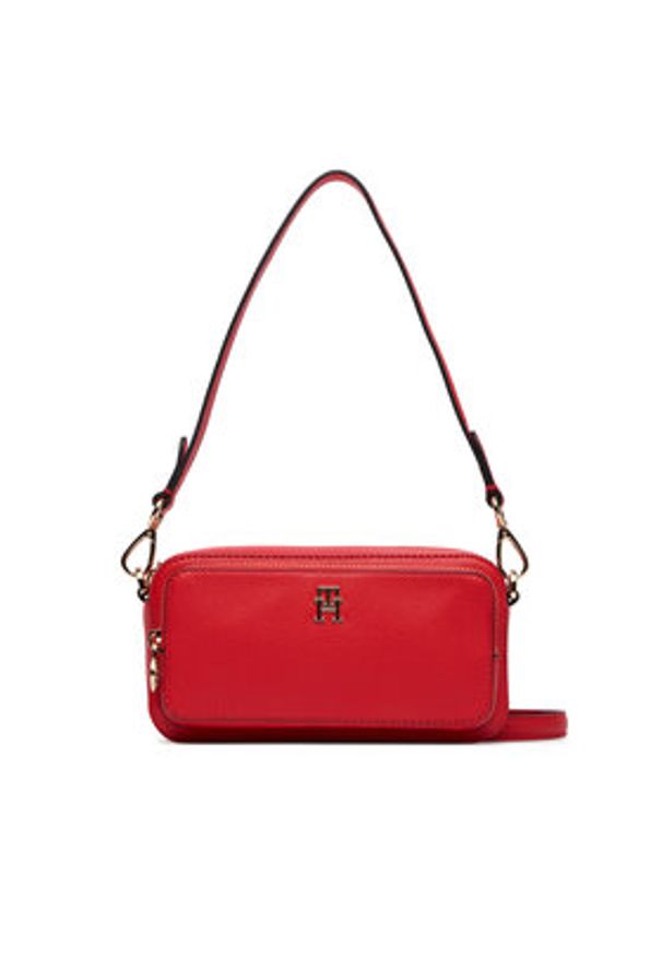 TOMMY HILFIGER - Tommy Hilfiger Torebka Th Daily Camera Bag AW0AW18377 Czerwony. Kolor: czerwony. Materiał: skórzane