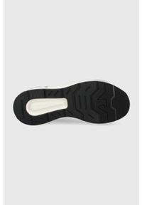 Emporio Armani sneakersy kolor szary. Nosek buta: okrągły. Zapięcie: sznurówki. Kolor: szary. Materiał: guma. Obcas: na platformie