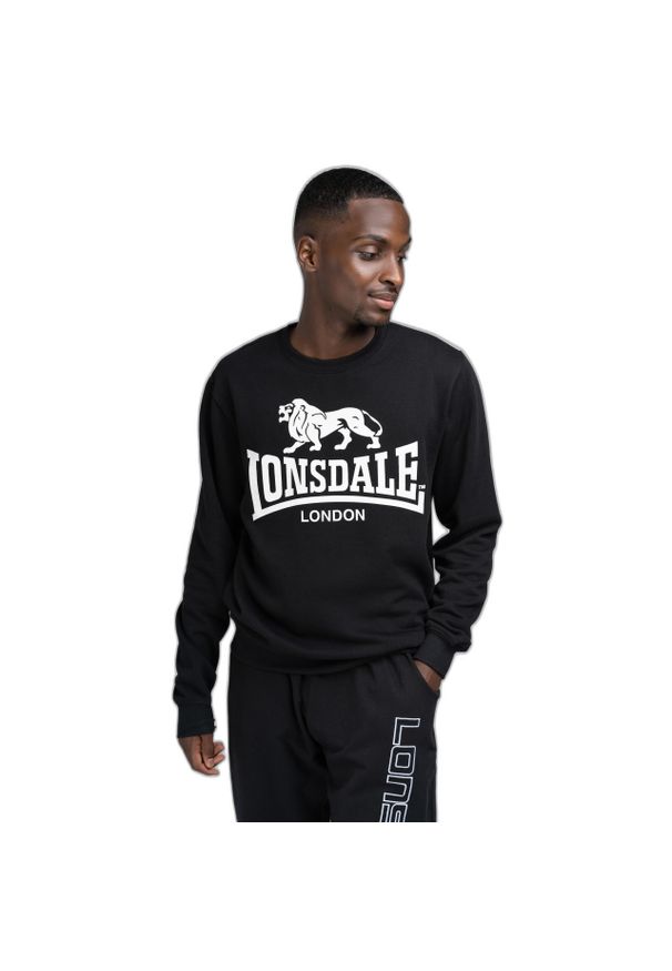 Bluza z okrągłym dekoltem Lonsdale Go Sport. Kolor: czarny