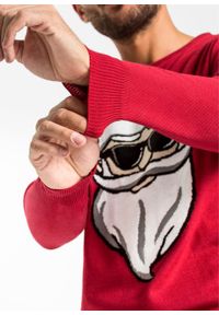Sweter z bożonarodzeniowym motywem bonprix czerwony. Kolor: czerwony #4