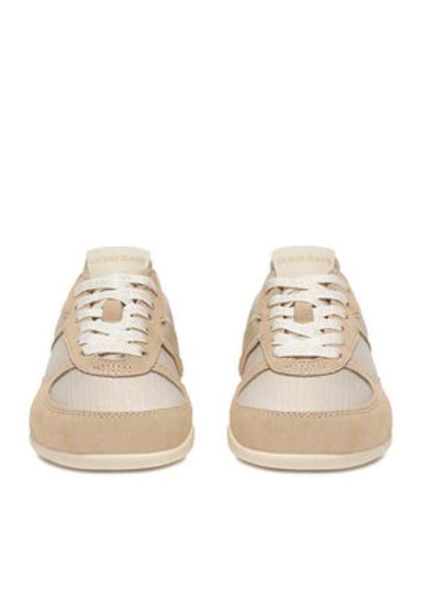 Guess Jeans Sneakersy EO-GJ2128 Beżowy. Kolor: beżowy. Materiał: skóra, zamsz