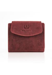 Skórzany portfel damski czerwony PAOLO PERUZZI T-12-HR. Kolor: czerwony. Materiał: skóra
