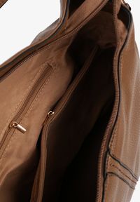 Renee - Jasnobrązowa Torebka Hobo na Pasku i Rączce z Metalicznymi Detalami Halaviana. Kolor: brązowy. Styl: biznesowy, boho, elegancki, casual #3