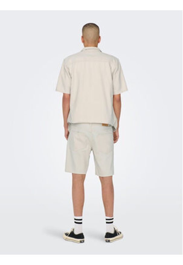 Only & Sons Szorty jeansowe Edge 22026558 Écru Regular Fit. Materiał: bawełna