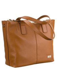 Skórzany shopper bag camelowy Peterson PTN TWP-008 CAMEL. Materiał: skórzane. Styl: elegancki #1