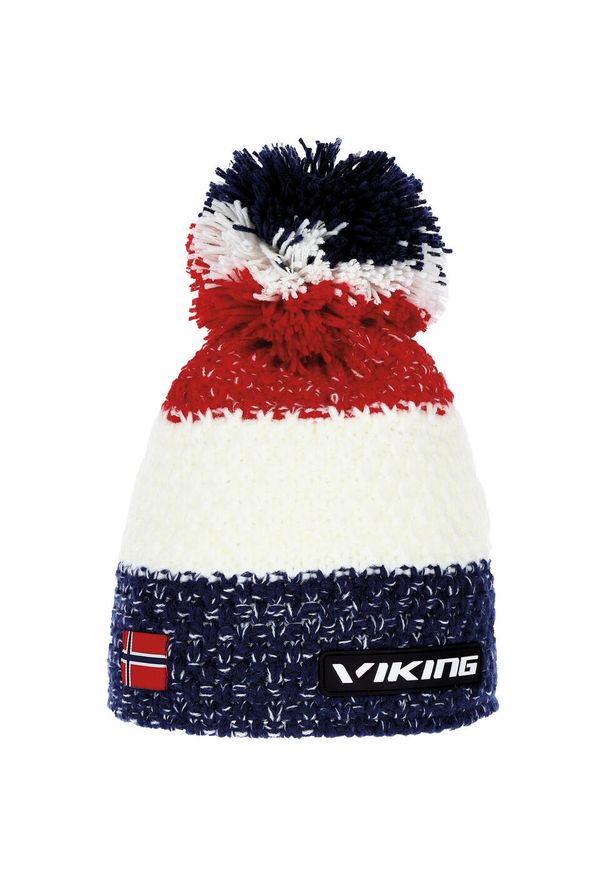 Czapka narciarska dla dorosłych Viking Cornet, z pomponem. Kolor: czerwony, niebieski, biały, wielokolorowy. Materiał: wełna. Styl: sportowy