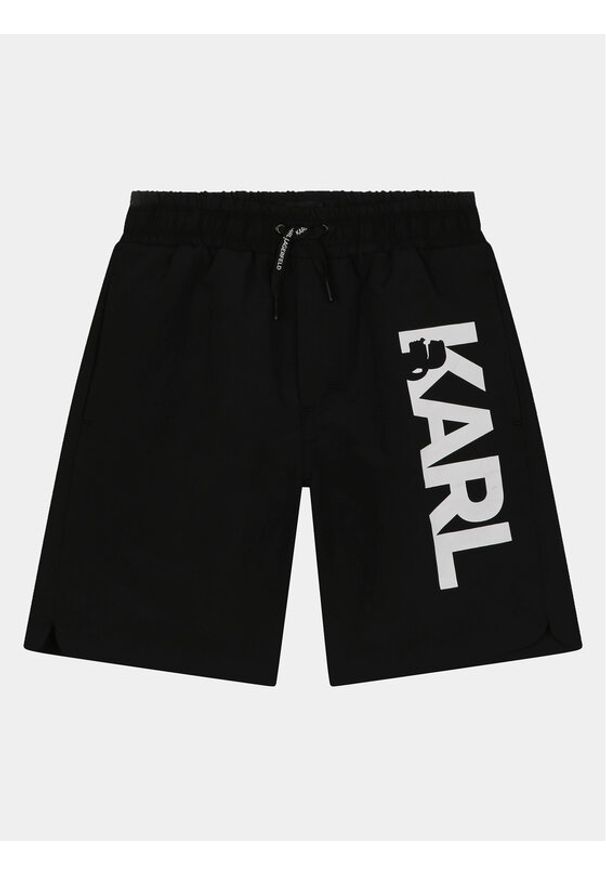 Karl Lagerfeld Kids Szorty kąpielowe Z30023 D Czarny Regular Fit. Kolor: czarny. Materiał: syntetyk