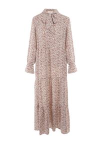 Born2be - Brązowo-Biała Sukienka Elime. Kolor: biały. Wzór: aplikacja, kwiaty. Długość: maxi #3