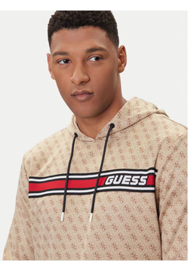 Guess Bluza Z4BQ30 K7122 Beżowy Regular Fit. Kolor: beżowy. Materiał: bawełna