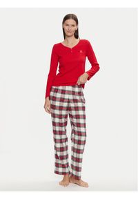 Lauren Ralph Lauren - LAUREN RALPH LAUREN Piżama ILN72374F Czerwony Regular Fit. Kolor: czerwony. Materiał: bawełna, syntetyk #1