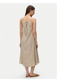 Vero Moda Sukienka letnia Emilo 10340519 Beżowy Loose Fit. Kolor: beżowy. Materiał: wiskoza. Sezon: lato #2