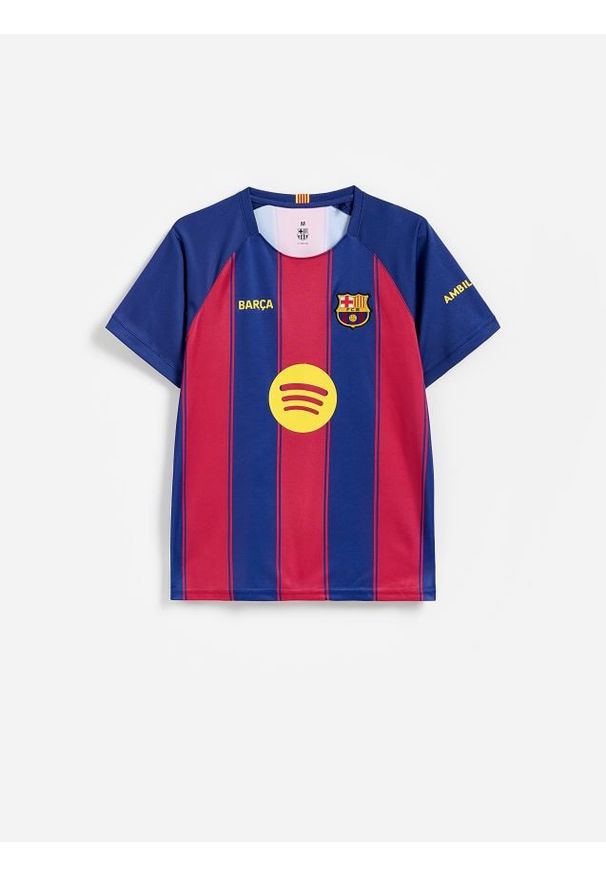 Reserved - T-shirt FC Barcelona - granatowy. Kolor: niebieski. Materiał: dzianina