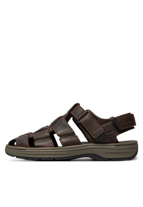 Clarks Sandały Saltway Cove 26176900 Brązowy. Kolor: brązowy. Materiał: skóra