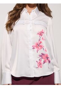 Sinsay - Satynowa koszula z kieszeniami - różowy. Kolor: różowy. Materiał: satyna