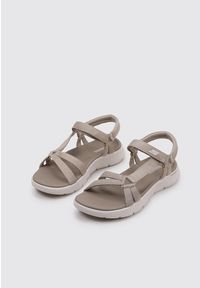 skechers - Sandały Skechers Model Go Walk Flex Sandal Kolor Jasnobrązowy. Kolor: szary, wielokolorowy, beżowy. Materiał: tkanina. Sezon: lato