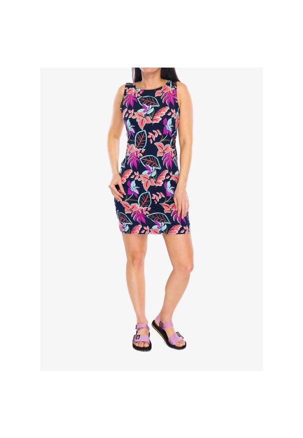 columbia - Sukienka sportowa Columbia Chill River Printed Dress - hot coral pasteled XS. Kolor: niebieski