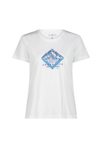 Koszulka damska CMP. Kolor: niebieski, wielokolorowy, biały. Materiał: materiał, tkanina. Sport: turystyka piesza #1
