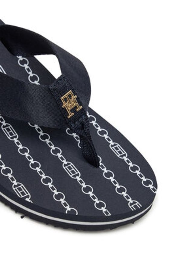 TOMMY HILFIGER - Tommy Hilfiger Japonki Th Chain Print FW0FW08514 Granatowy. Kolor: niebieski. Materiał: materiał. Wzór: nadruk