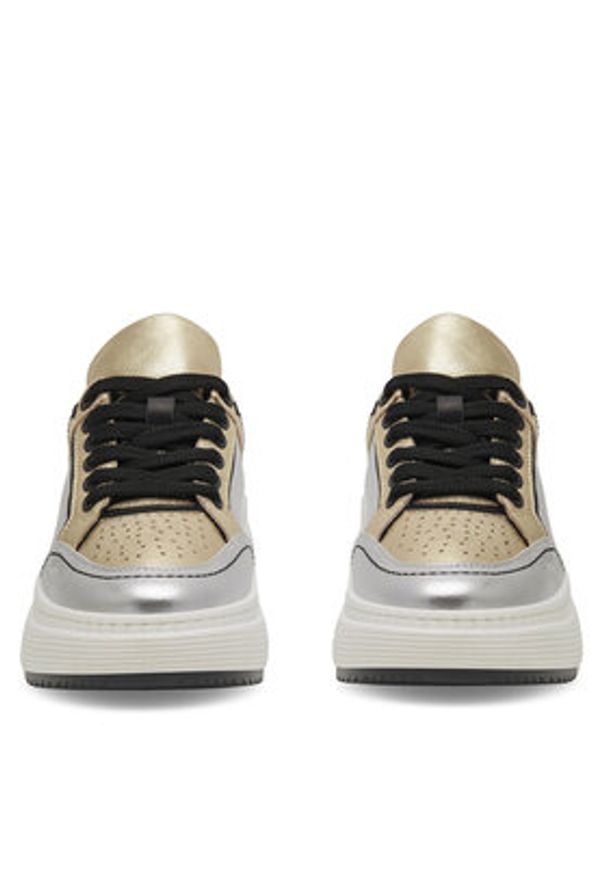 Eva Minge Sneakersy VANESSA-0481 Srebrny. Kolor: srebrny. Materiał: skóra