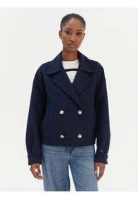 TOMMY HILFIGER - Tommy Hilfiger Kurtka przejściowa WW0WW47759 Granatowy Relaxed Fit. Kolor: niebieski. Materiał: wełna #1