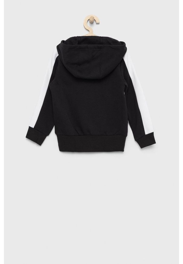 adidas Performance bluza dziecięca kolor czarny z kapturem wzorzysta. Okazja: na co dzień. Typ kołnierza: kaptur. Kolor: czarny. Materiał: bawełna. Styl: casual