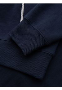 Ombre Clothing - Bluza męska z ozdobnymi zamkami z przodu – granatowa V2 - Rozmiar: M. Okazja: na co dzień. Kolor: niebieski. Materiał: dresówka, poliester, bawełna. Wzór: aplikacja. Styl: casual #8