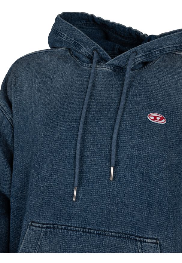 Diesel Bluza "De-Um-Rib-Ne" | A0393909E29 | Mężczyzna | Niebieski. Okazja: na co dzień. Typ kołnierza: kaptur. Kolor: niebieski. Materiał: bawełna, elastan. Styl: sportowy, elegancki, casual