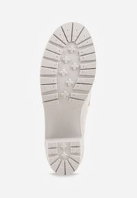 Renee - Jasnoszare Półbuty Mokasyny z Ekozamszu na Słupku i Platformie Andarco. Okazja: na spotkanie biznesowe. Nosek buta: okrągły. Kolor: szary. Sezon: wiosna. Obcas: na platformie. Styl: biznesowy #8