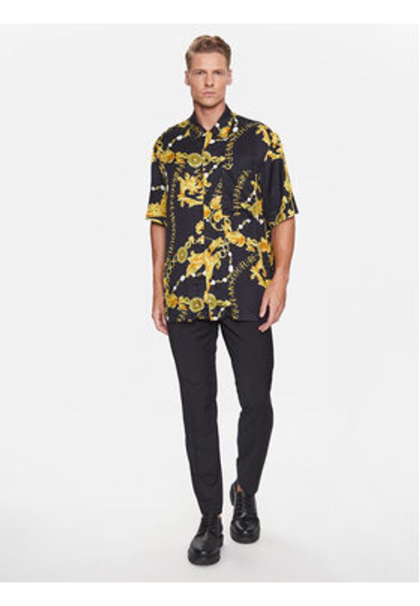 Versace Jeans Couture Koszula 75GAL2B0 Czarny Regular Fit. Kolor: czarny. Materiał: wiskoza