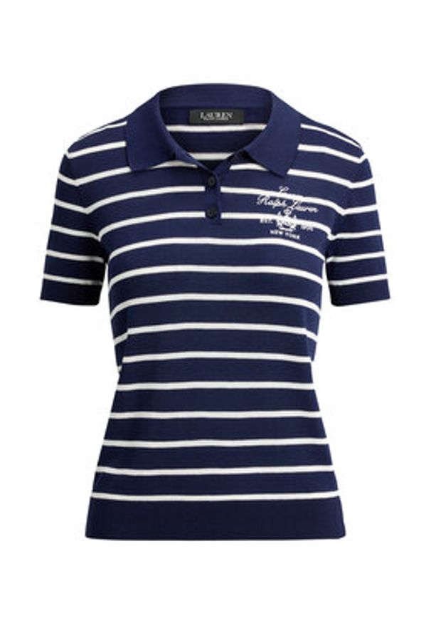 Lauren Ralph Lauren - LAUREN RALPH LAUREN Polo 200P03506002 Granatowy Slim Fit. Typ kołnierza: polo. Kolor: niebieski. Materiał: wiskoza