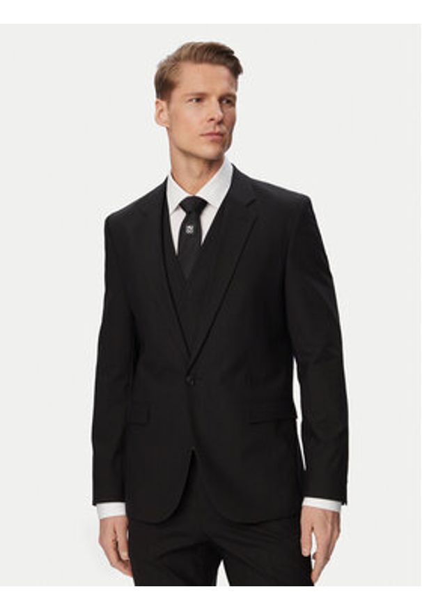 Hugo - HUGO Garnitur Arti/Hesten242V1X 50547341 Czarny Extra Slim Fit. Kolor: czarny. Materiał: syntetyk