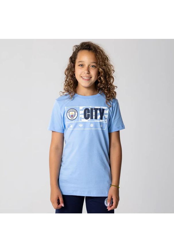 MANCHESTER CITY - Koszulka dziecięca Man City jasnoniebieska - 12 lat. Kolor: niebieski. Sezon: lato. Sport: piłka nożna