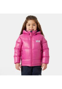 Kurtka dziecięca z kapturem Helly Hansen Isfjord. Typ kołnierza: kaptur. Kolor: różowy. Materiał: puch. Sezon: zima