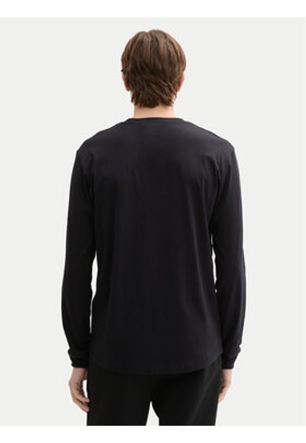 Tom Tailor Denim Longsleeve 1043909 Czarny Regular Fit. Kolor: czarny. Materiał: bawełna. Długość rękawa: długi rękaw