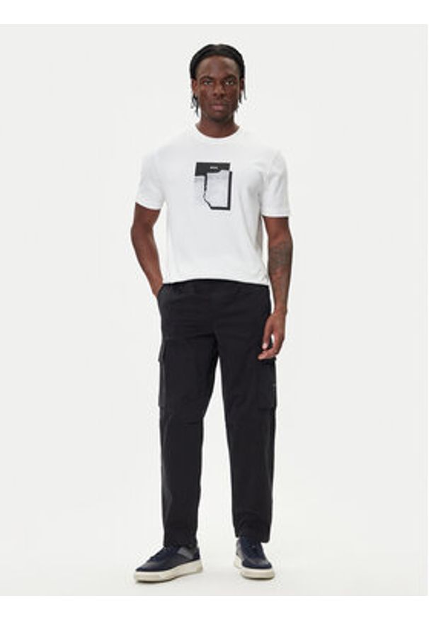 BOSS T-Shirt Te_Brokenice 50554640 Biały Regular Fit. Kolor: biały. Materiał: bawełna