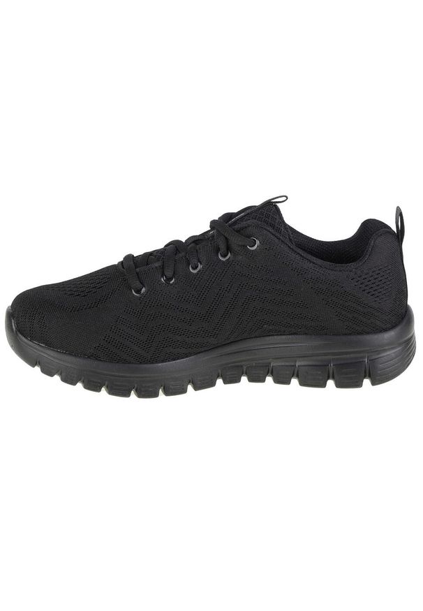 skechers - Buty do chodzenia damskie Skechers Gracefulget Connected. Kolor: czarny. Materiał: guma, materiał, tkanina, syntetyk. Sport: turystyka piesza
