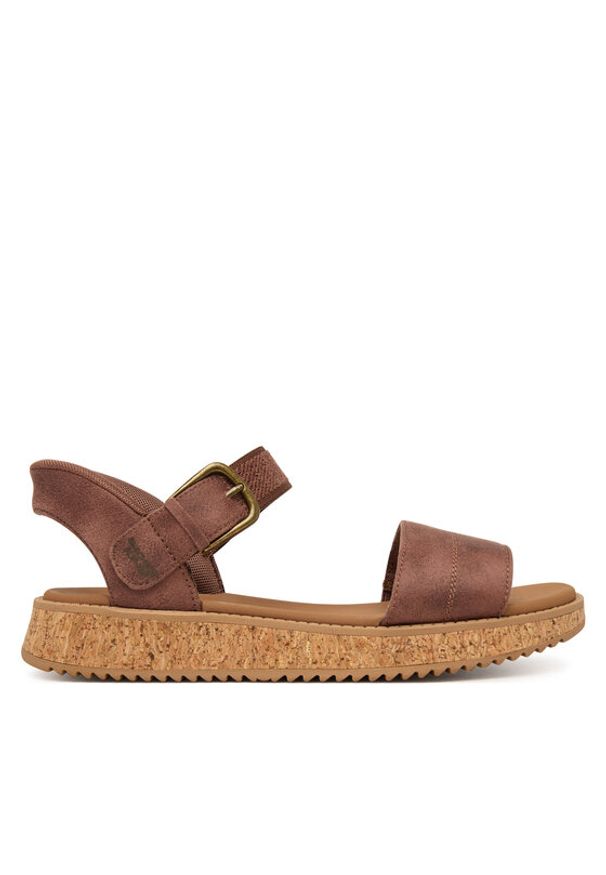 skechers - Skechers Sandały Bobs Sun Vibe 114423/CHOC Brązowy. Kolor: brązowy. Materiał: skóra