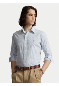 Polo Ralph Lauren Koszula 710792041004 Błękitny Custom Fit. Typ kołnierza: polo. Kolor: niebieski. Materiał: bawełna #1