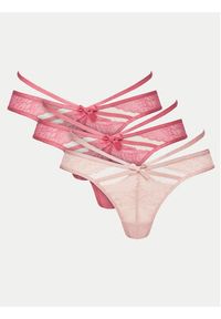 Hunkemöller Komplet 3 par stringów 301423 Różowy. Kolor: różowy. Materiał: syntetyk #5