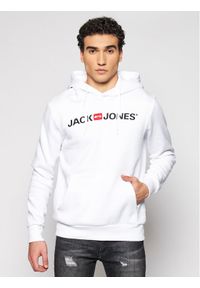 Jack & Jones - Jack&Jones Bluza Corp Old Logo 12137054 Biały Regular Fit. Kolor: biały. Materiał: syntetyk, bawełna