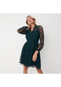 Mohito - Koronkowa sukienka mini - Khaki. Kolor: brązowy. Materiał: koronka. Długość: mini #1