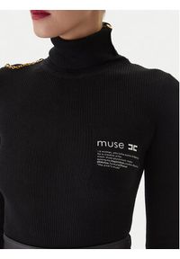 Elisabetta Franchi Golf MK-43B-57E2-V320 Czarny Regular Fit. Typ kołnierza: golf. Kolor: czarny. Materiał: wełna #5