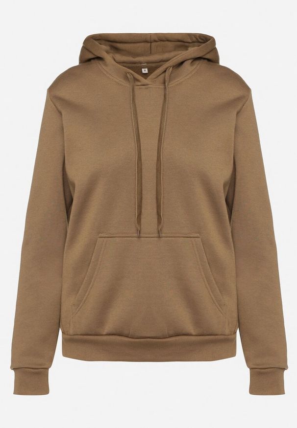 Born2be - Ciemnozielona Bluza z Kapturem Kasseia. Typ kołnierza: kaptur. Kolor: zielony. Materiał: polar, dzianina. Styl: klasyczny