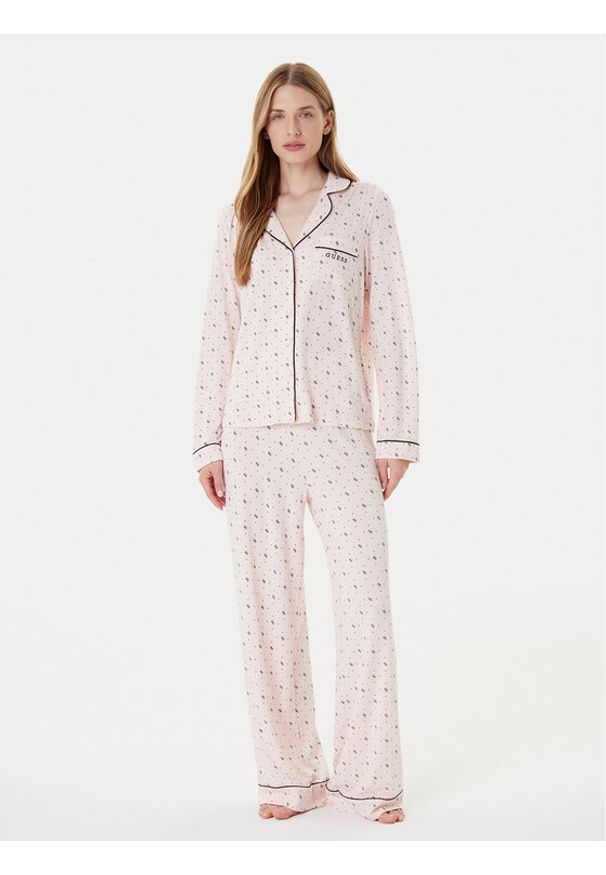 Guess Piżama O5RX08 KCIN2 Różowy. Kolor: różowy. Materiał: syntetyk