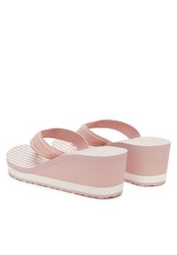 TOMMY HILFIGER - Tommy Hilfiger Japonki Th Stripes Wedge Beach Sandal FW0FW08521 Różowy. Kolor: różowy. Materiał: materiał