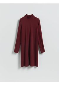 Reserved - Sukienka z modalu - bordowy. Kolor: czerwony. Typ sukienki: proste #1